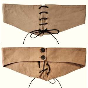 Corset belt with button detail tan size S